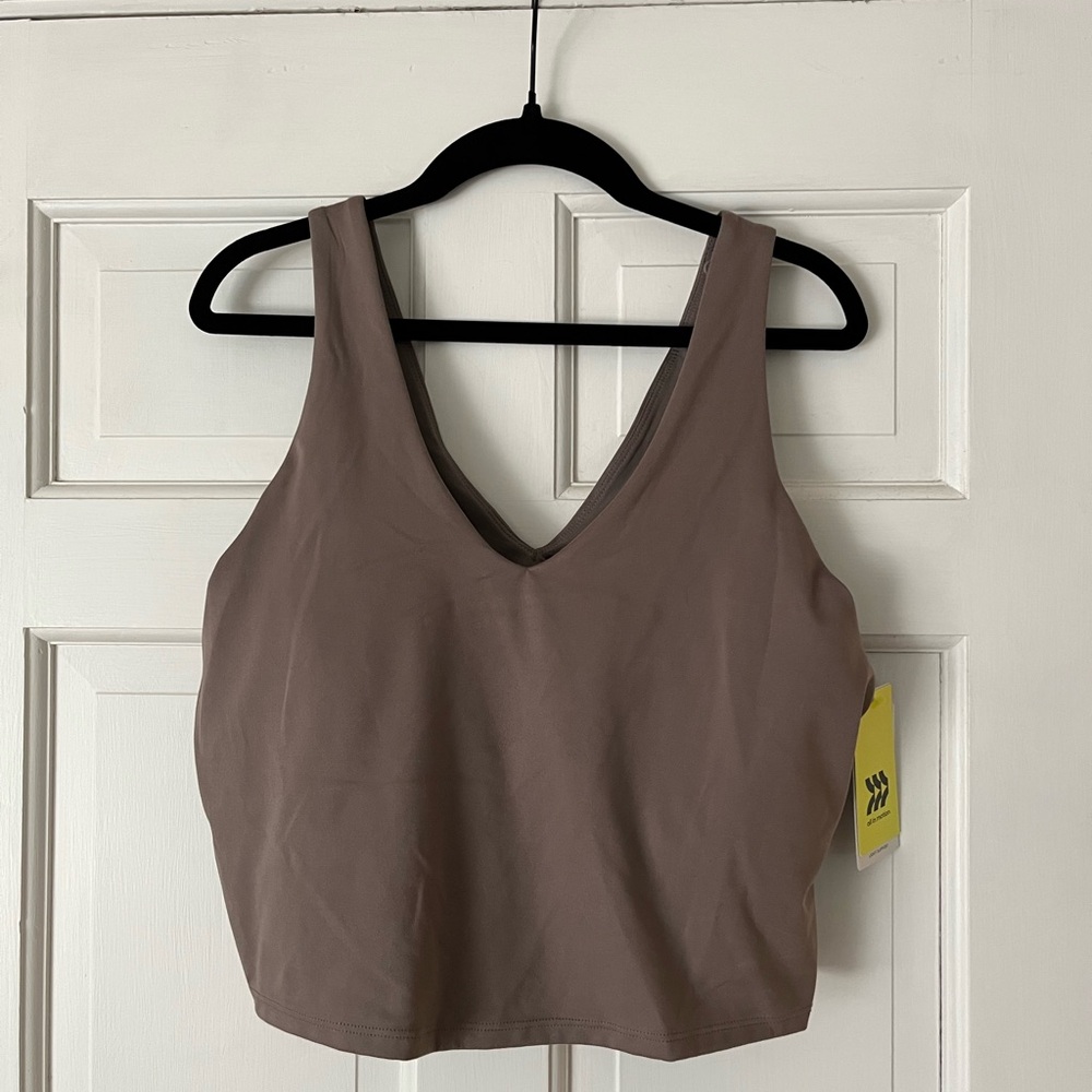 Brown cropped sports bra tank, All in Motion